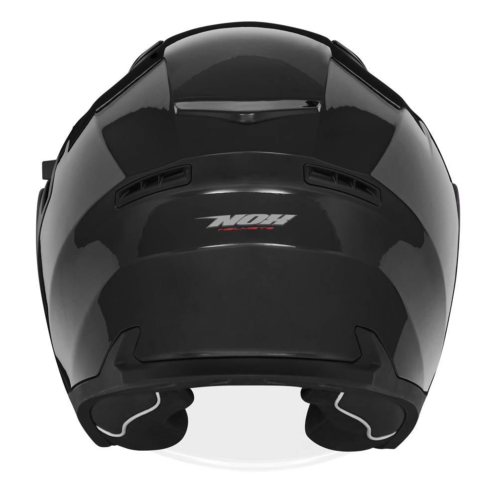 Nox Kask Otwarty Jet Z Blendą N130 Solid Kolor Czarny Połysk Rozmiar L - zdjęcie 3