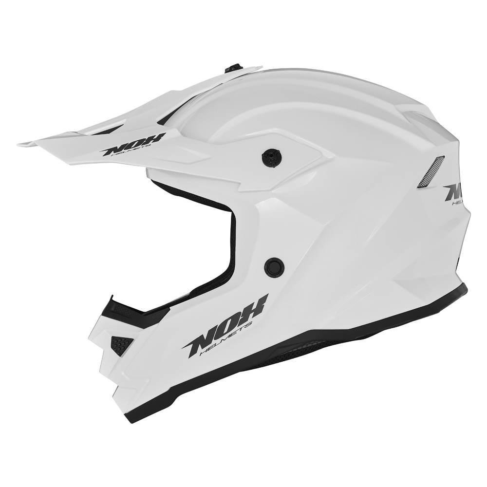 Nox Kask Cross Offroad N761 Solid Kid Junior Dziecięcy Kolor Biały Połysk R