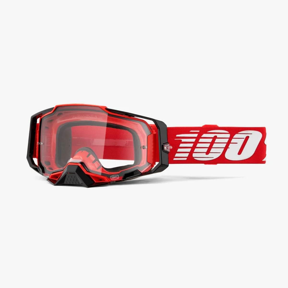 100 Procent Gogle Armega Red - Clear Lens - Kolor Czerwony/Czarny/Biały Szy