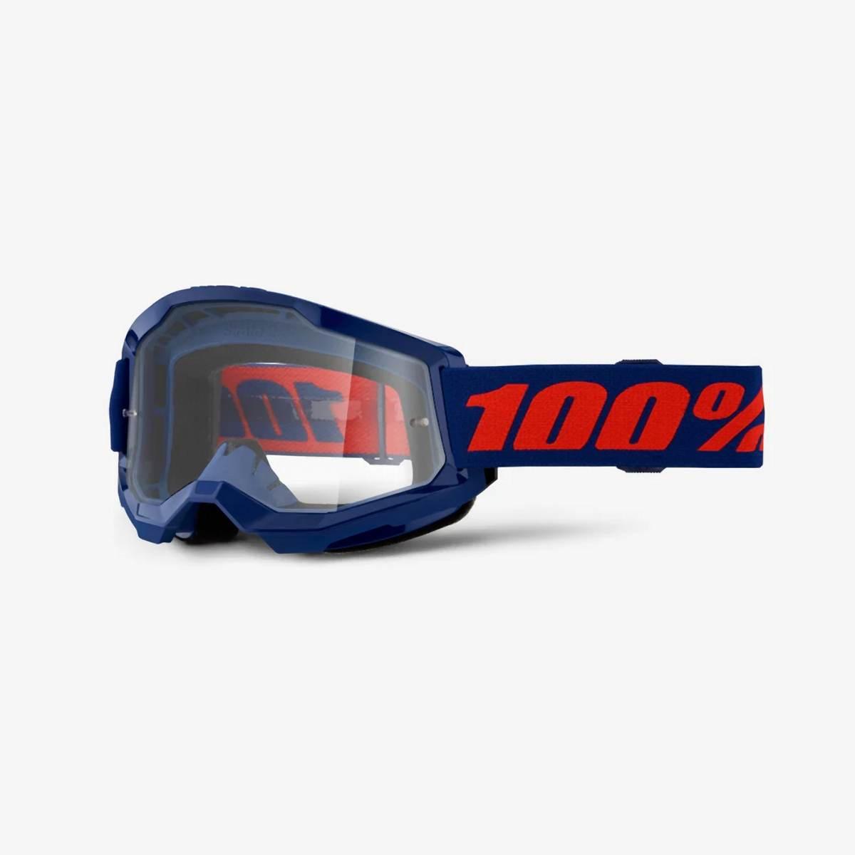 100 Procent Gogle Strata 2 Navy - Clear Lens - Kolor Granatowy/Czerwony Szy