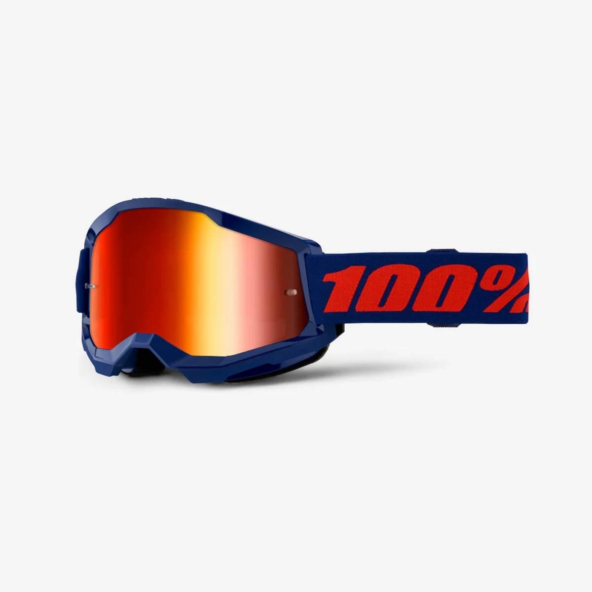 100 Procent Gogle Strata 2 Navy - Mirror Red Lens - Kolor Granatowy/Czerwon