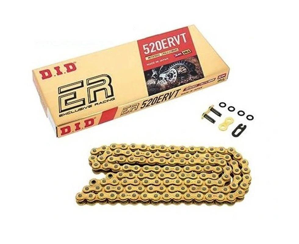 Did Łańcuch Napędowy 520Ervt-104 104 Ogniw X-Ring Złoty Otwarty + Zapinka