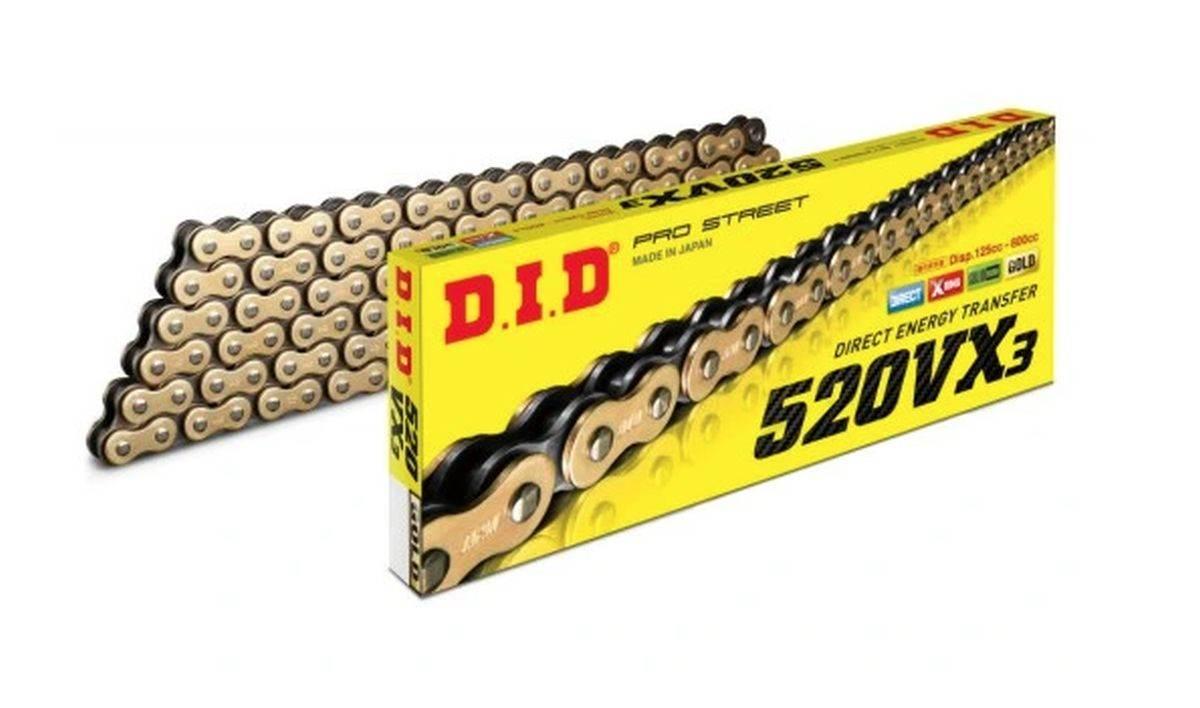 Did Łańcuch Napędowy 520Vx3Gb-122 122 Ogniwa X-Ring Złoty Otwarty + Zapinka