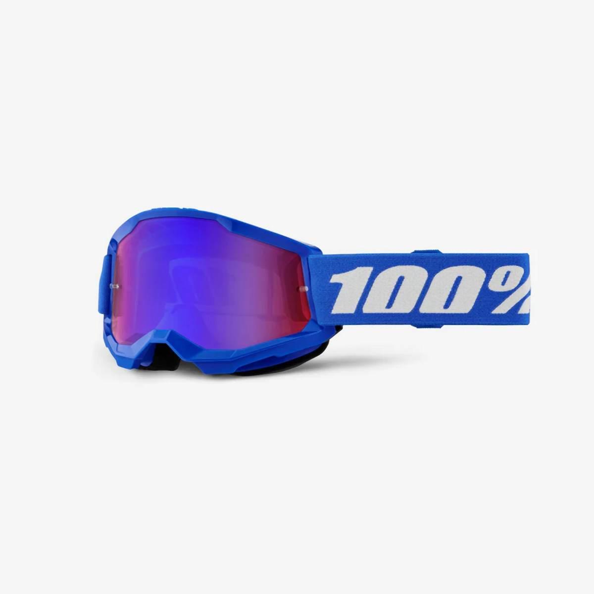 100 Procent Gogle Strata 2 Youth Junior Blue - Mirror Red/Blue Lens - Kolor