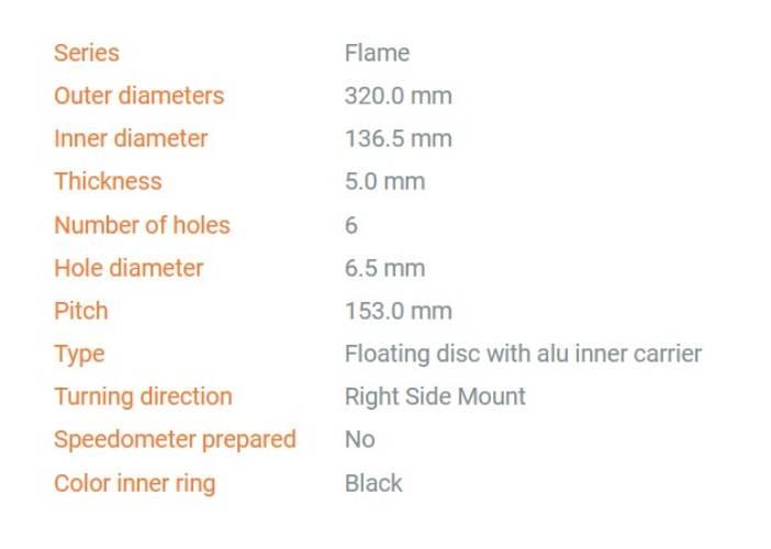 Moto-Master Tarcza Hamulcowa Pływająca Flame Przód 320Mm Z Aluminiowym Środ - zdjęcie 2