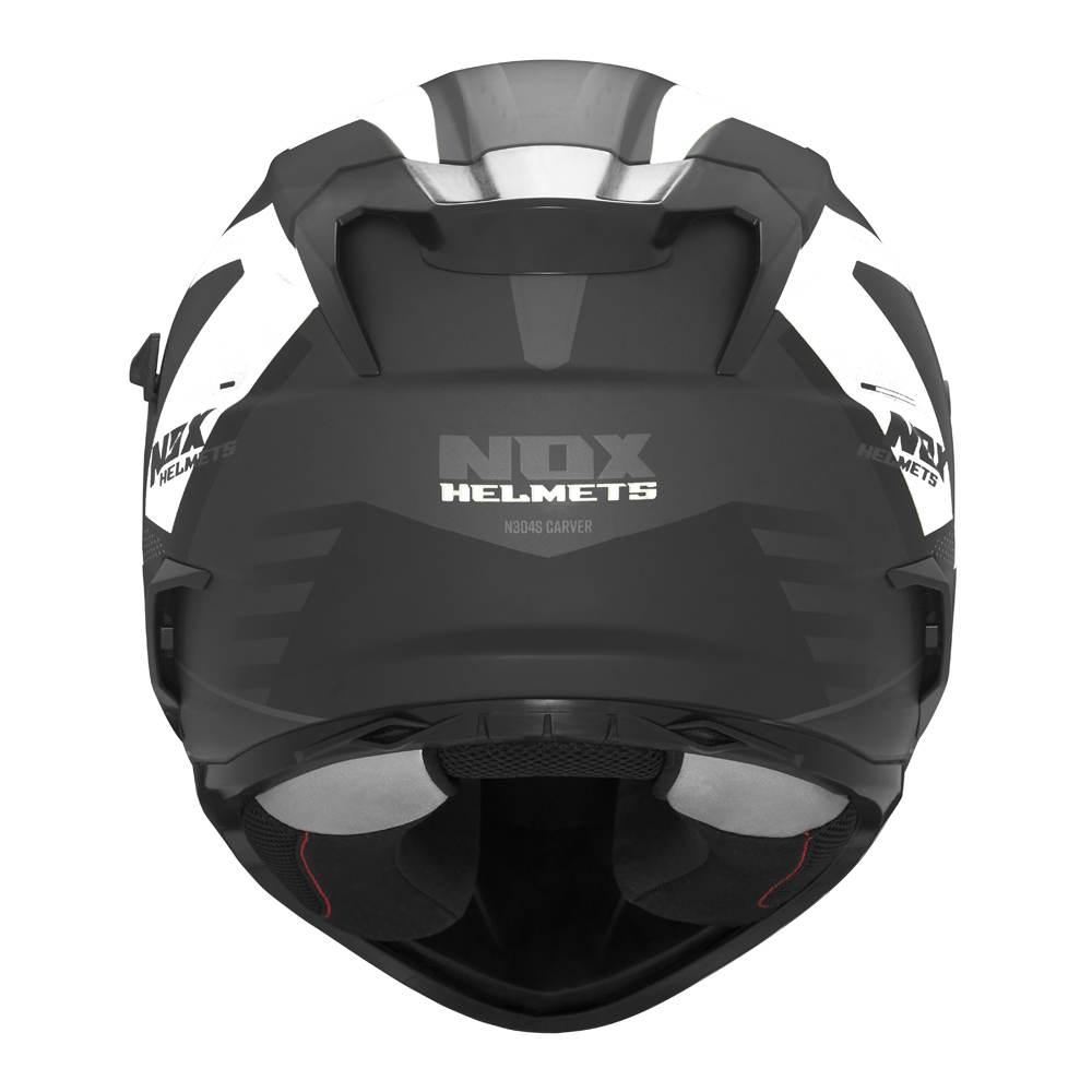 Nox Kask Integralny Full Face Z Blendą N304S Carver Kolor Czarny/Biały Mat - zdjęcie 3