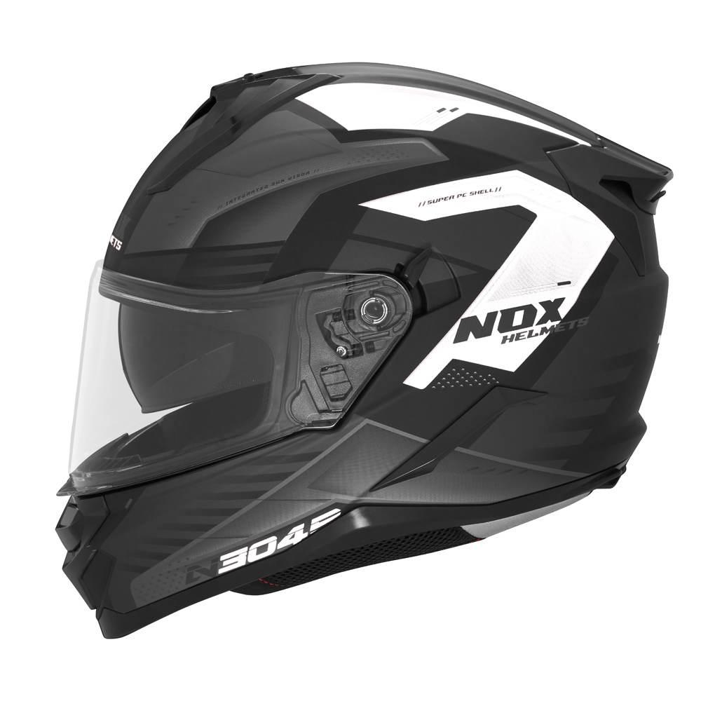 Nox Kask Integralny Full Face Z Blendą N304S Carver Kolor Czarny/Biały Mat
