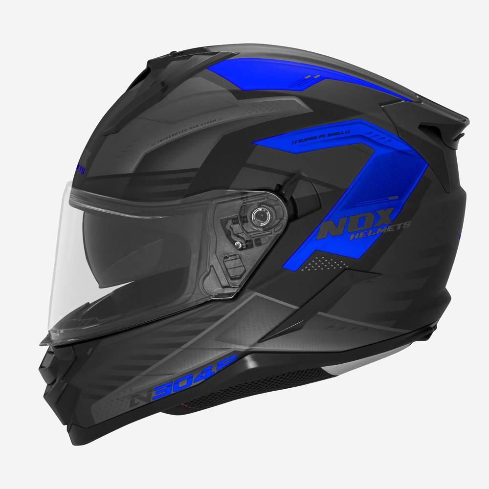 Nox Kask Integralny Full Face Z Blendą N304S Carver Kolor Czarny/Niebieski