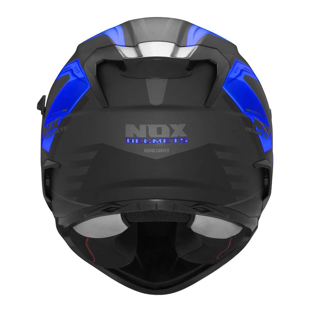 Nox Kask Integralny Full Face Z Blendą N304S Carver Kolor Czarny/Niebieski - zdjęcie 3
