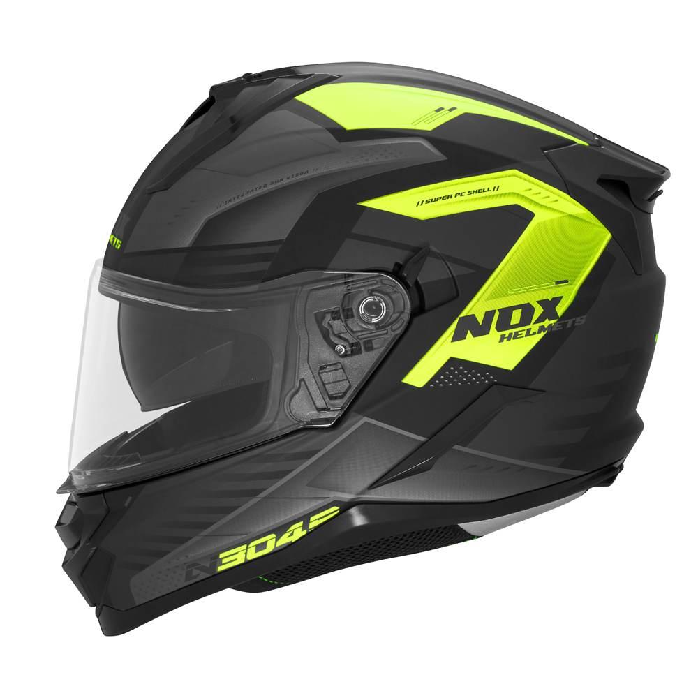 Nox Kask Integralny Full Face Z Blendą N304S Carver Kolor Czarny/Żółty Fluo