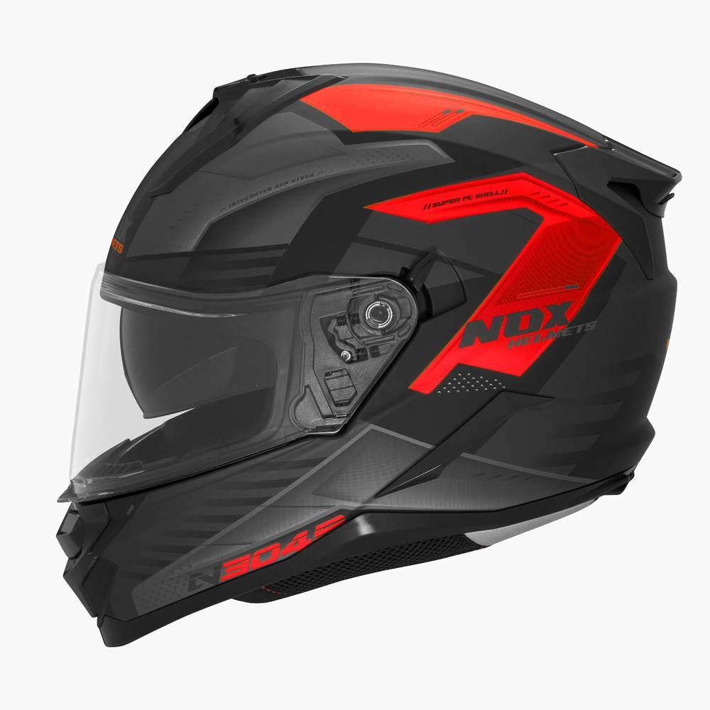 Nox Kask Integralny Full Face Z Blendą N304S Carver Kolor Czarny/Czerwony M