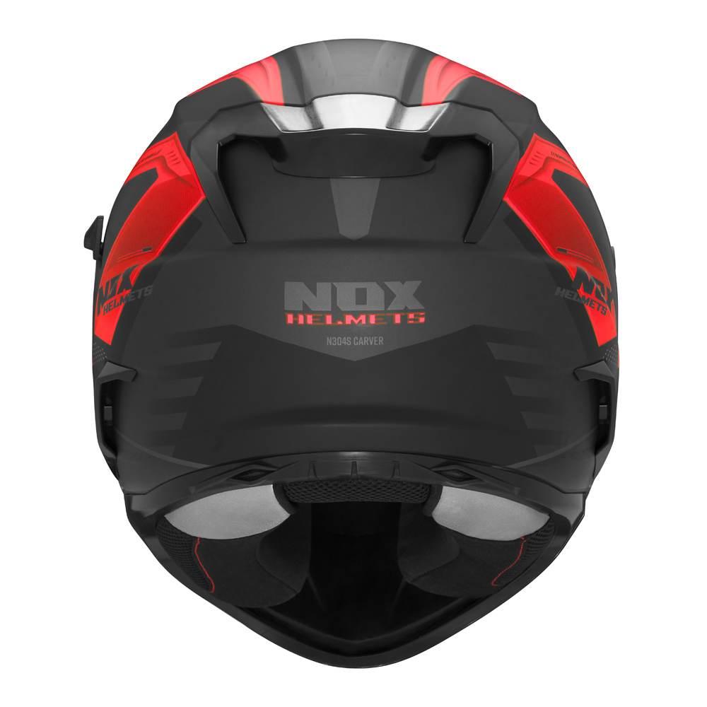 Nox Kask Integralny Full Face Z Blendą N304S Carver Kolor Czarny/Czerwony M - zdjęcie 3