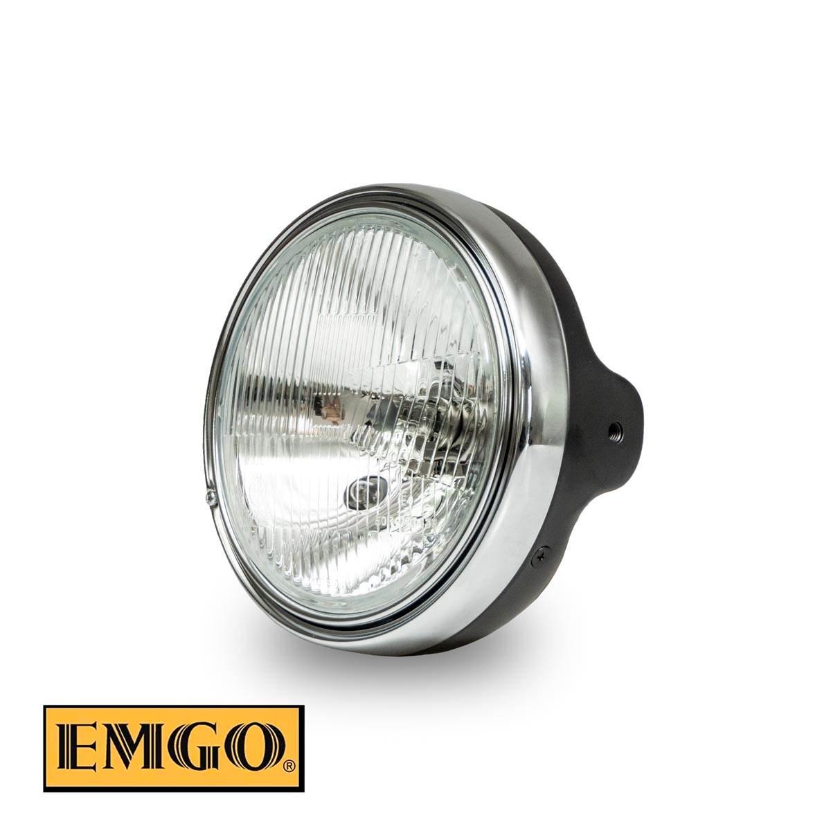 Emgo Reflektor Lampa Uniwersalna Kompletna H4 Czarna Średnica Wkładu 7" 17
