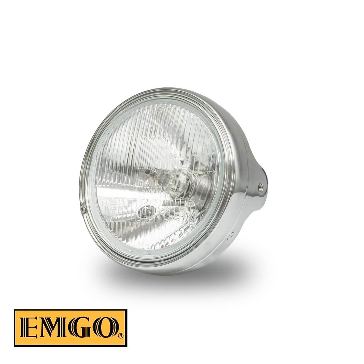 Emgo Reflektor Lampa Uniwersalna Kompletna H4 Chromowana Średnica Wkładu 7"