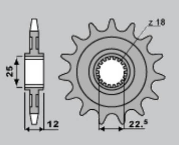 Pbr Zębatka Przednia 2266 11 Gasgas 280/300 Txt Pro '04-'15 Made In Italy