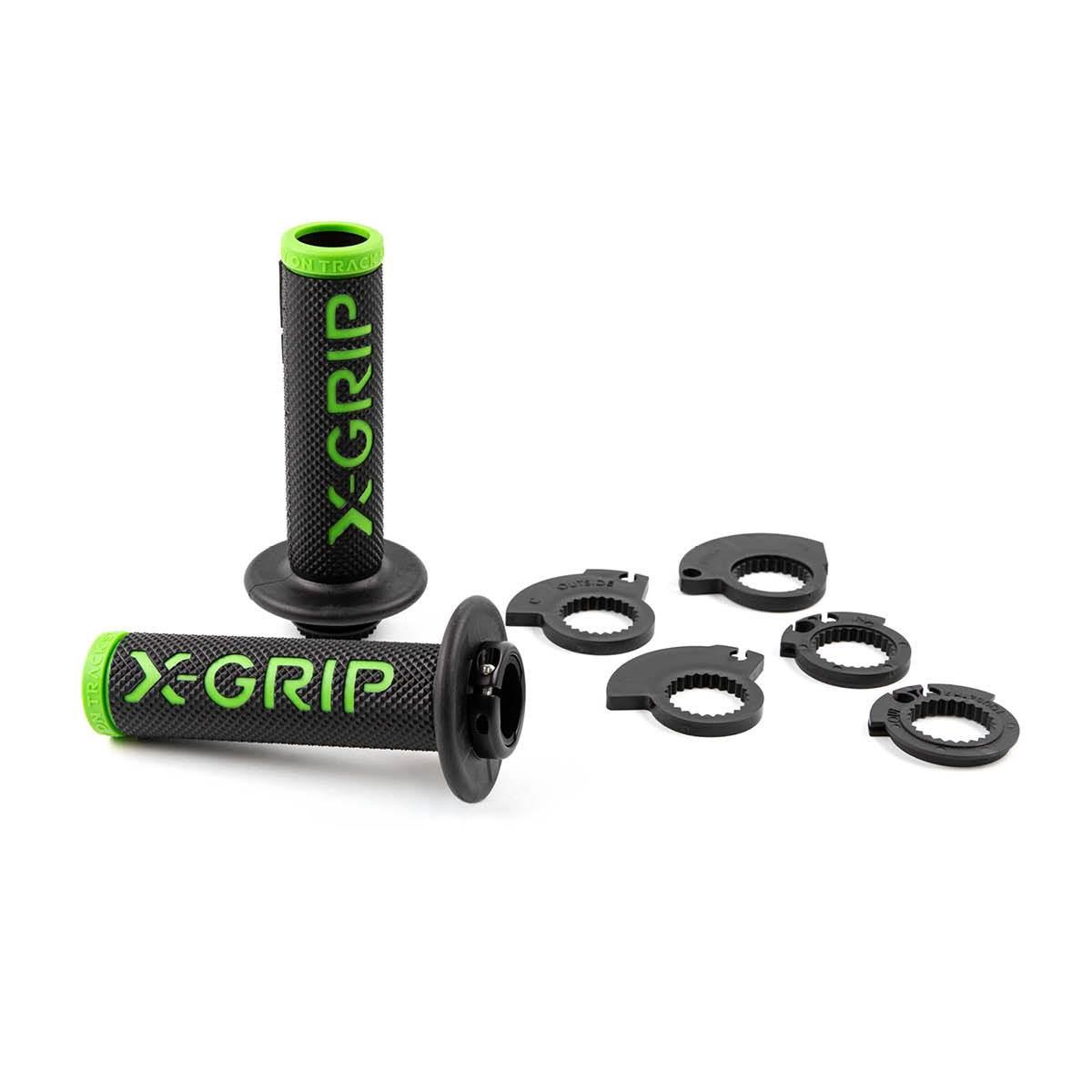 X-Grip Manetki Gripy Braaaap Grips Lock-On-Grip Z Adapterami Rolgazu Green