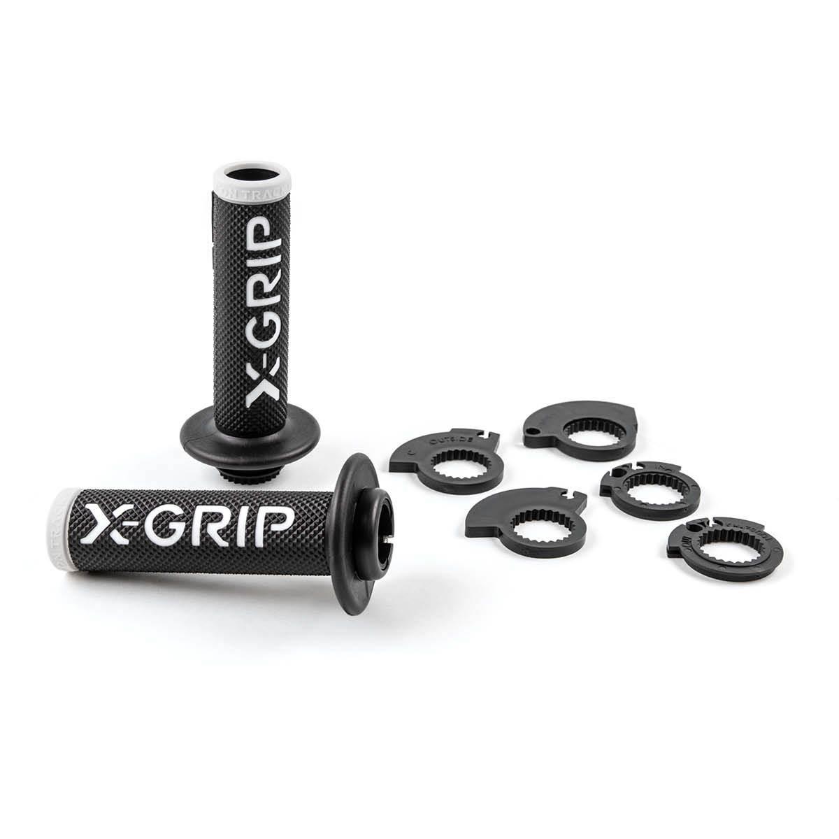 X-Grip Manetki Gripy Braaaap Grips Lock-On-Grip Z Adapterami Rolgazu White