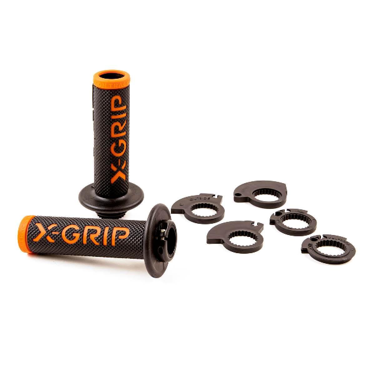 X-Grip Manetki Gripy Braaaap Grips Lock-On-Grip Z Adapterami Rolgazu Orange