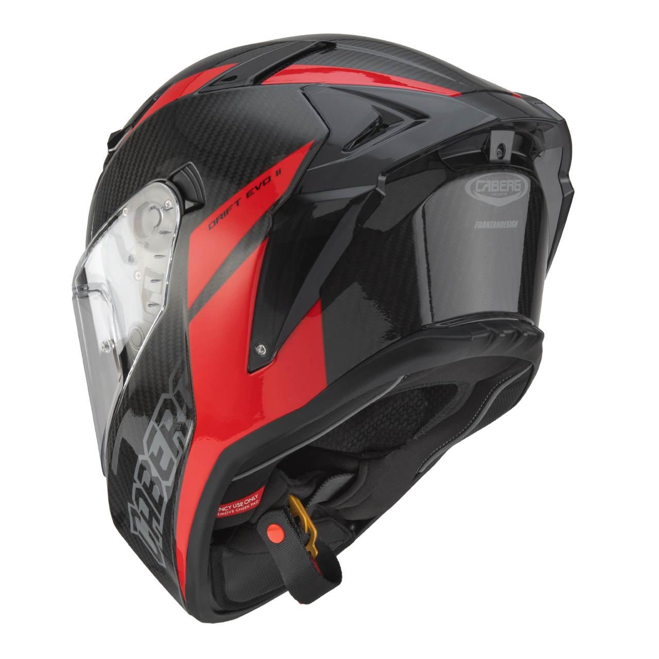 Caberg Kask Integralny Z Blendą Model Drift Evo Ii Carbon Nova Red Pinlock - zdjęcie 3
