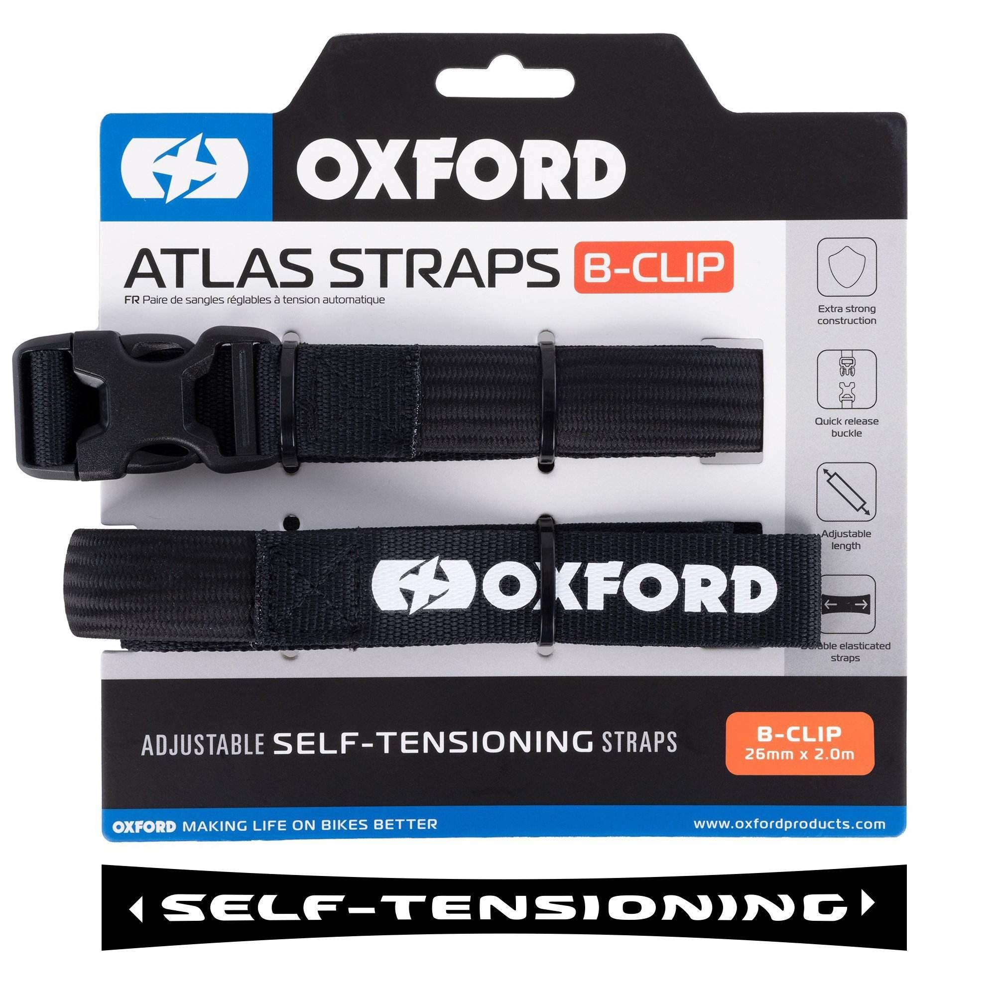 Oxford Pasy Transportowe Atlas B-Clip 26Mm X 2 M Kolor Czarny