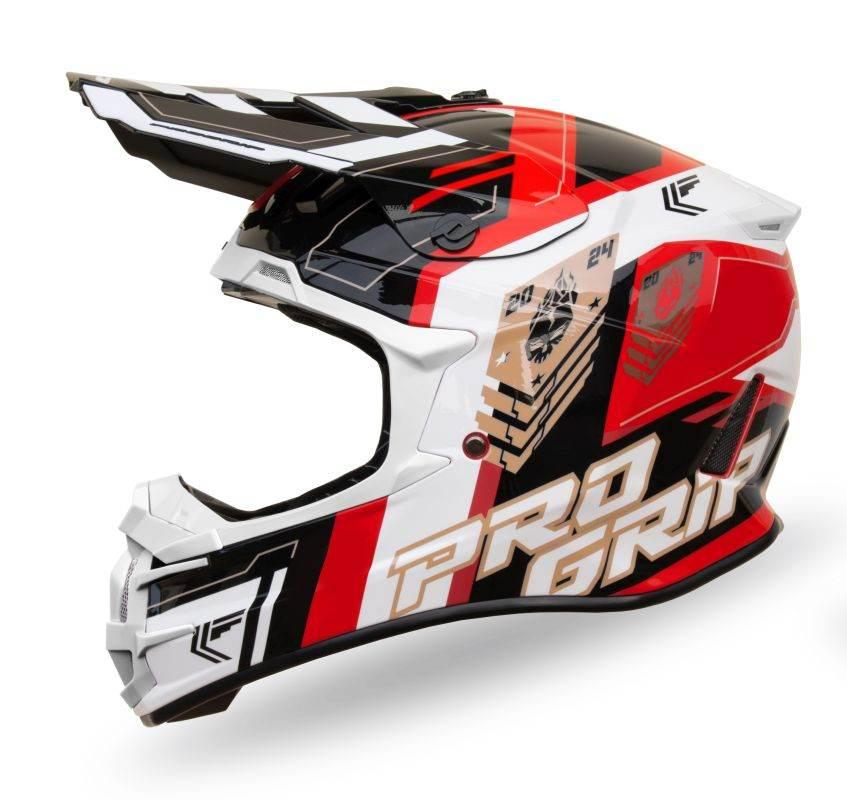 Progrip Kask Cross Pg3080 Spirits Kolor Czerwony Biały Czarny Rozm. L 3080-