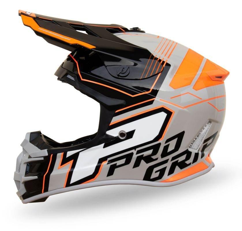 Progrip Kask Cross Pg3080 Adventure Kolor Szary Czarny Pomarańczowy Rozm. M