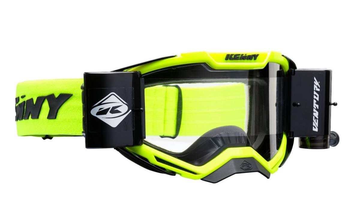 Kenny Racing Gogle Roll-Off Model Ventury Kolor Żółty Fluo/Czarny Szyba Prz