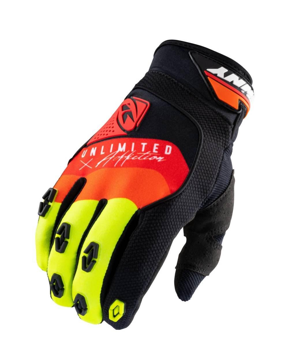 Kenny Racing Rękawice Cross/Enduro Model Safety Black/Red/Orange Kolor Czar