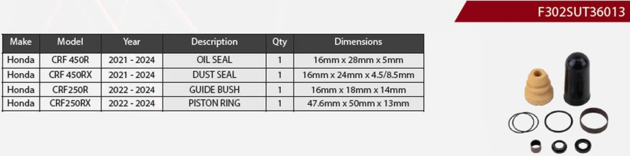 Showa Zestaw Naprawczy Amortyzatora Tylnego Honda Crf 450 R '21-'24, Crf 45