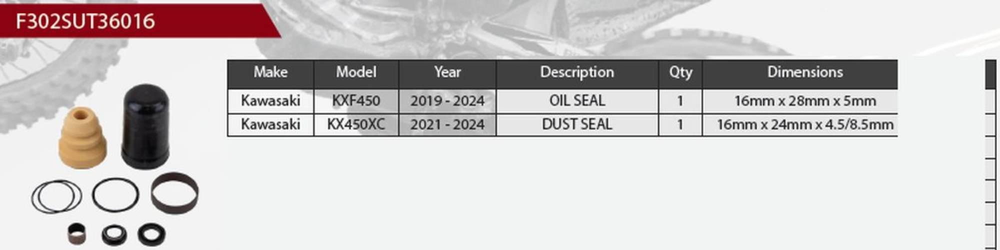 Showa Zestaw Naprawczy Amortyzatora Tylnego Kawasaki Kxf 450 '19-'24, Kx 45