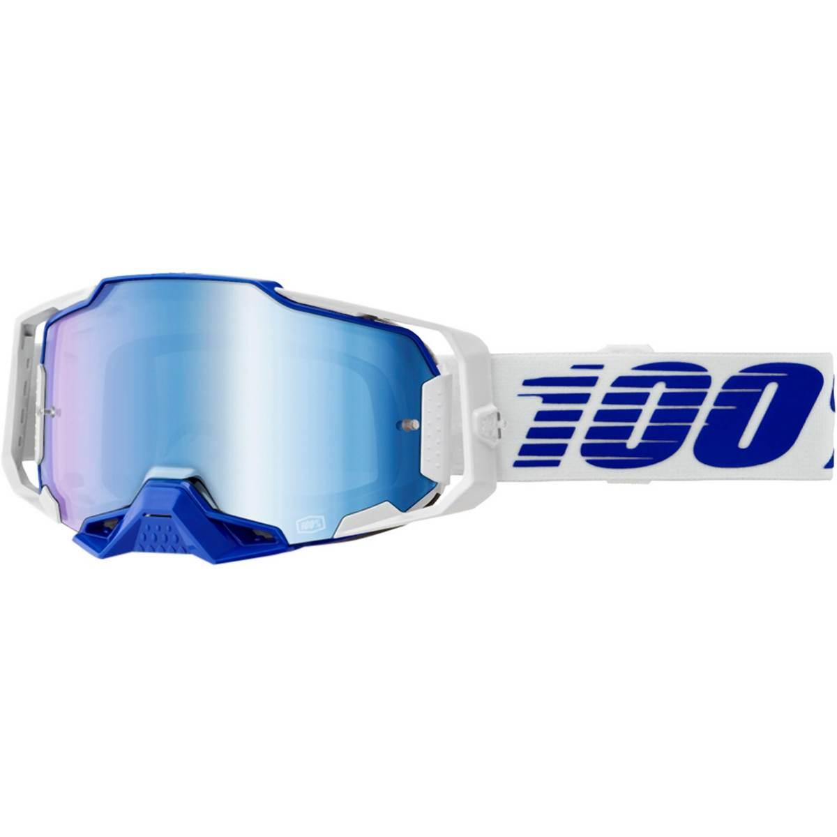 100 Procent Gogle Armega Blue - Mirror Blue Lens - Kolor Niebieski/Biały Sz