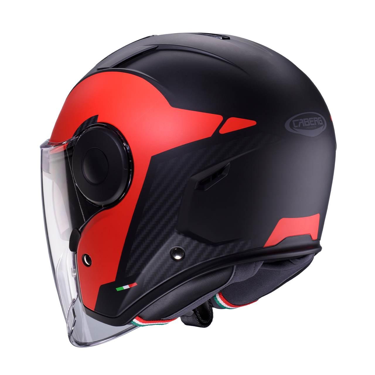 Caberg Kask Otwarty Jet Z Blendą Model Soho Milano Kolor Czerwony/Czarny Ma - zdjęcie 3