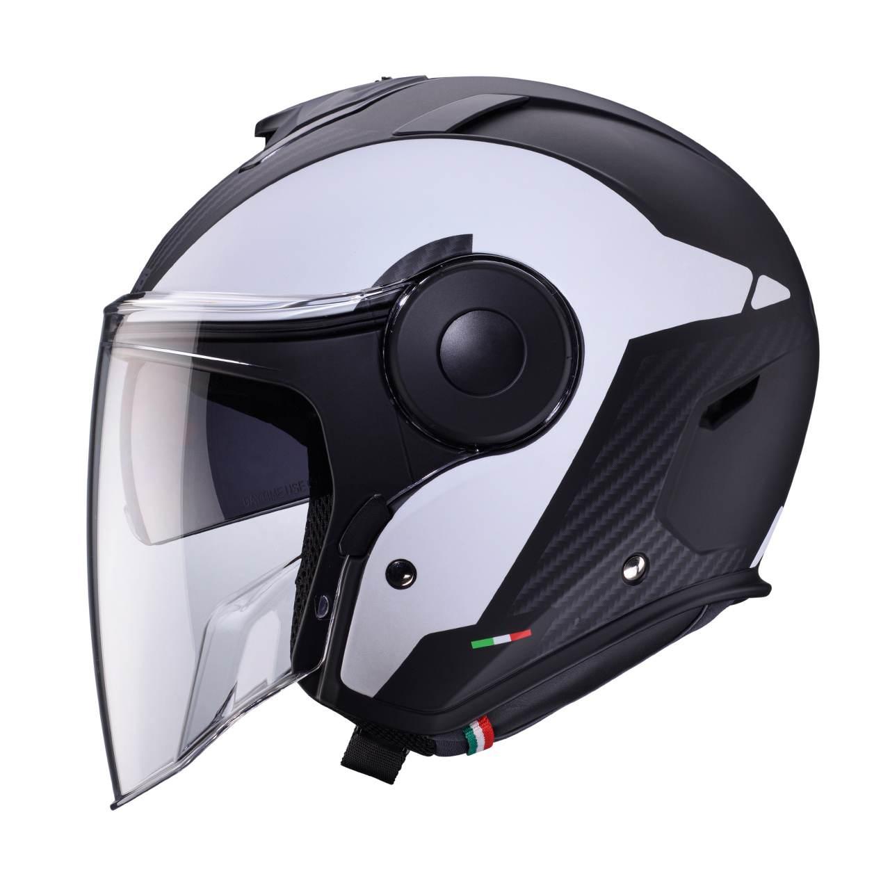 Caberg Kask Otwarty Jet Z Blendą Model Soho Milano Kolor Biały/Czarny Mat R - zdjęcie 2