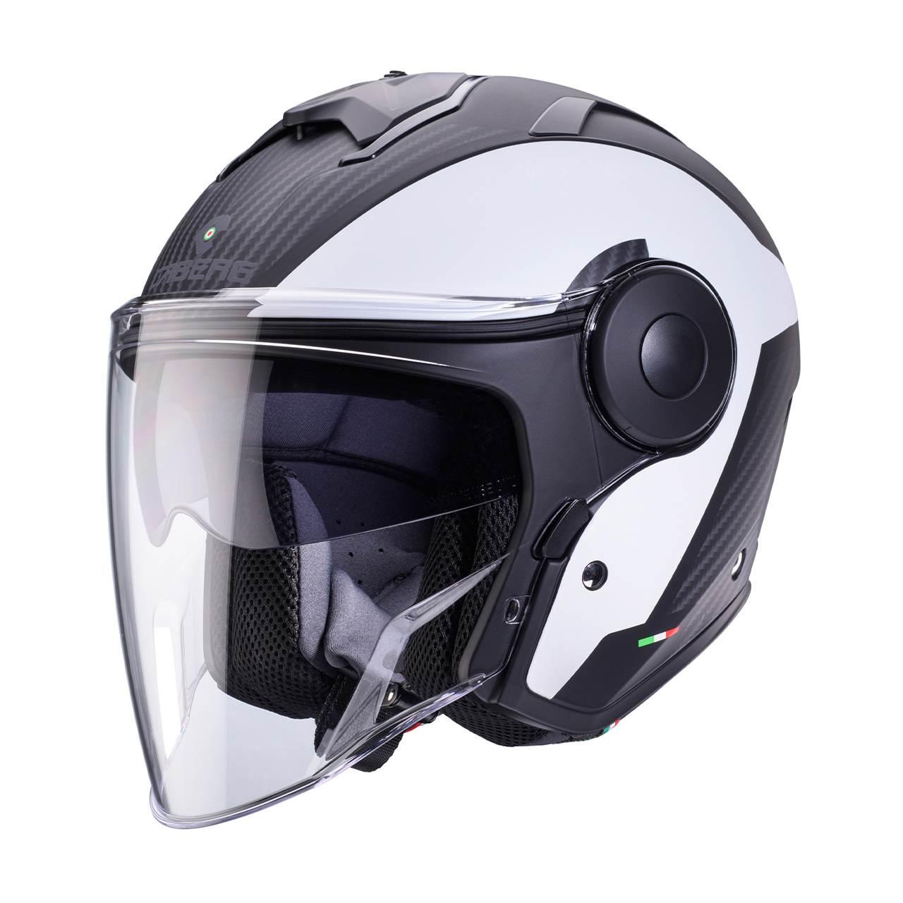 Caberg Kask Otwarty Jet Z Blendą Model Soho Milano Kolor Biały/Czarny Mat R