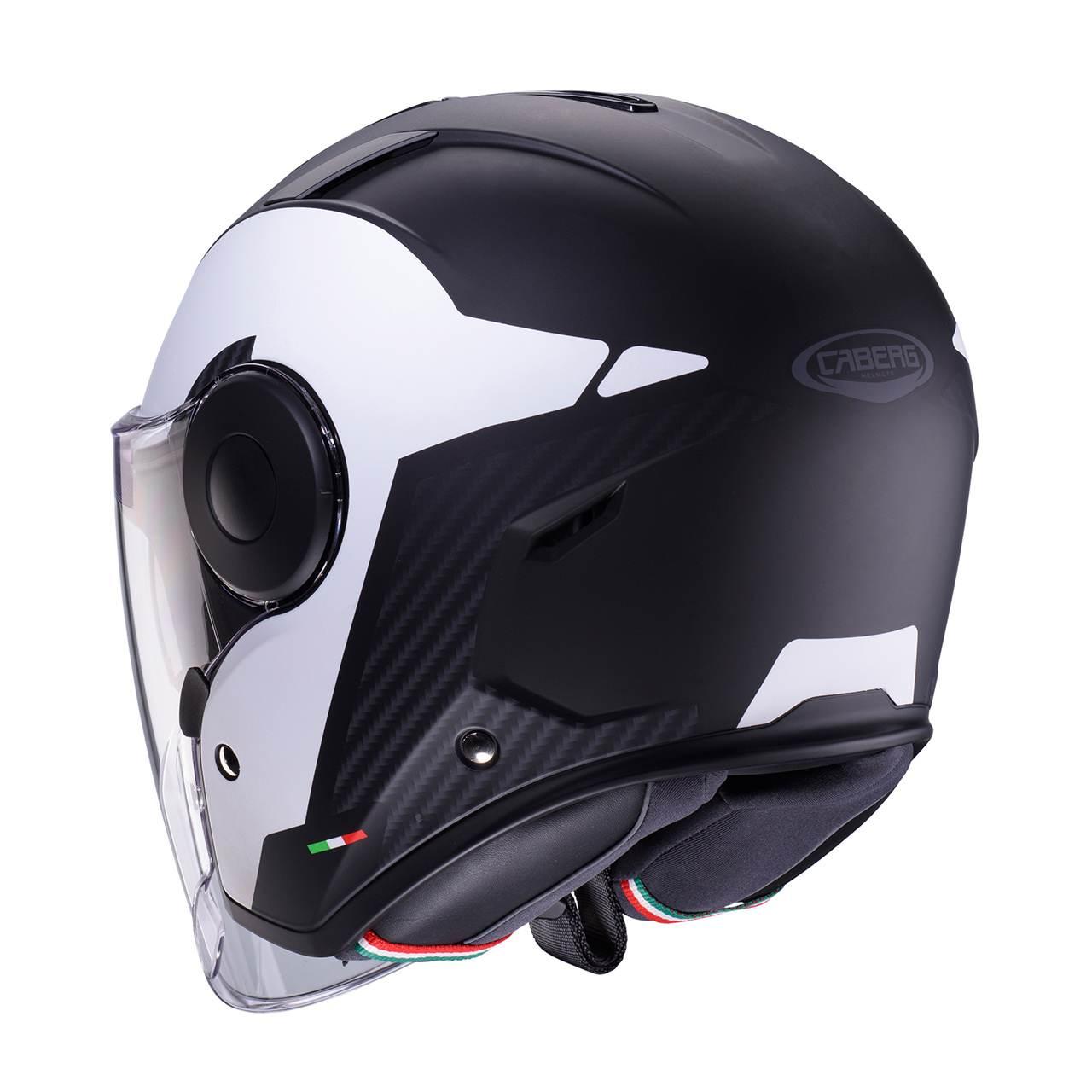 Caberg Kask Otwarty Jet Z Blendą Model Soho Milano Kolor Biały/Czarny Mat R - zdjęcie 3