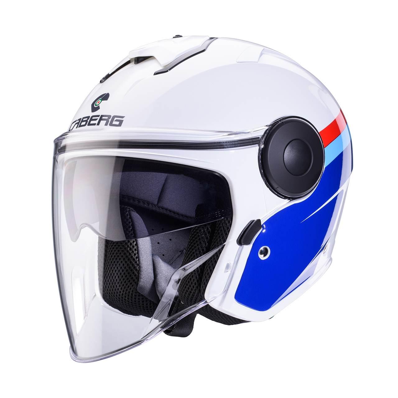 Caberg Kask Otwarty Jet Z Blendą Model Soho Zephyr Kolor Biały/Niebieski/Cz