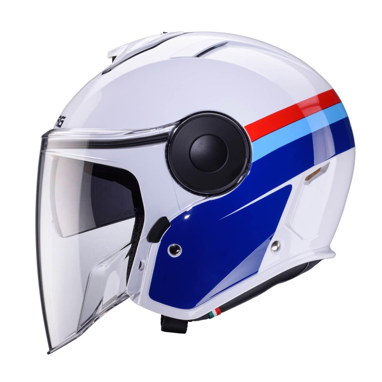 Caberg Kask Otwarty Jet Z Blendą Model Soho Zephyr Kolor Biały/Niebieski/Cz - zdjęcie 2