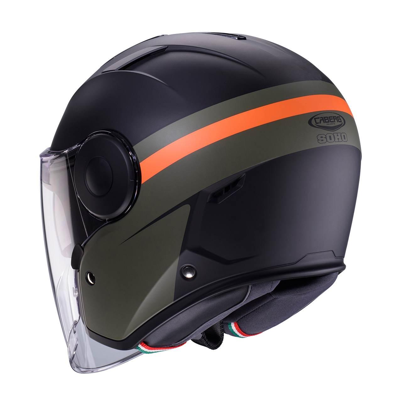 Caberg Kask Otwarty Jet Z Blendą Model Soho Zephyr Kolor Czarny/Zielony/Pom - zdjęcie 3
