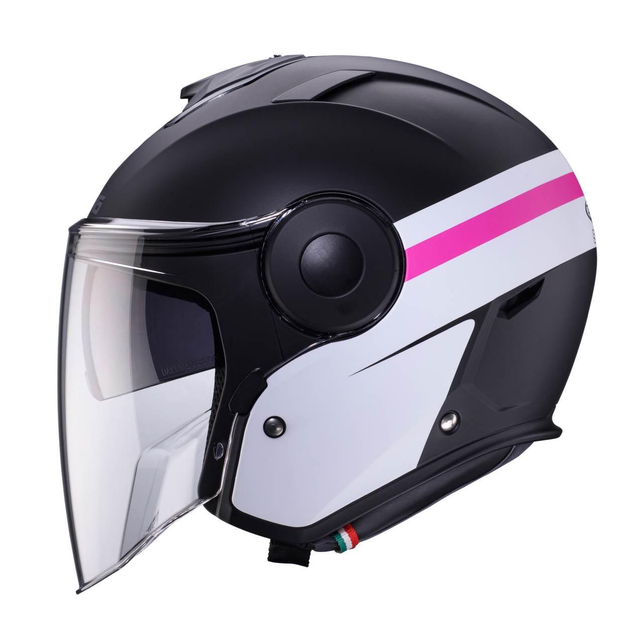 Caberg Kask Otwarty Jet Z Blendą Model Soho Zephyr Kolor Czarny Mat/Biały/F - zdjęcie 2