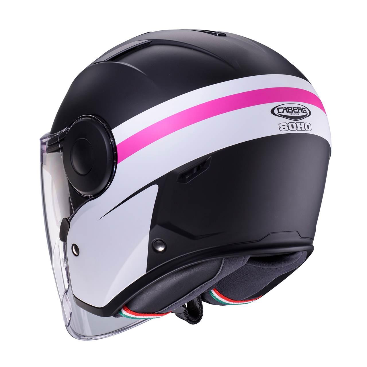 Caberg Kask Otwarty Jet Z Blendą Model Soho Zephyr Kolor Czarny Mat/Biały/F - zdjęcie 3