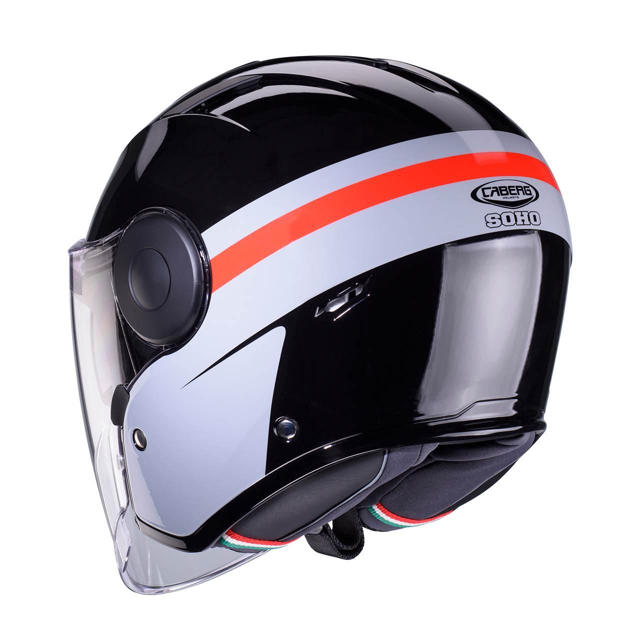 Caberg Kask Otwarty Jet Z Blendą Model Soho Zephyr Kolor Czarny/Szary/Czerw - zdjęcie 3