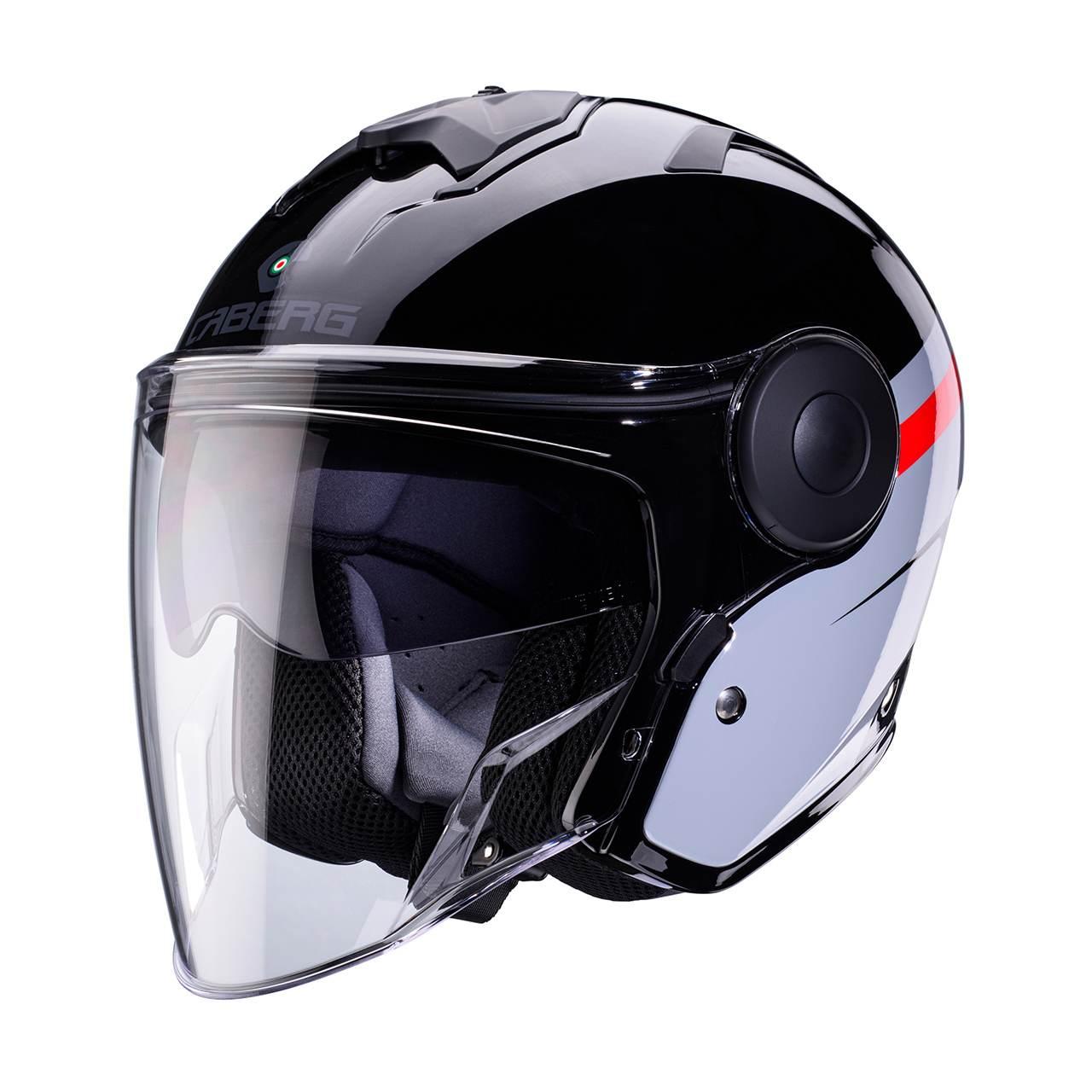 Caberg Kask Otwarty Jet Z Blendą Model Soho Zephyr Kolor Czarny/Szary/Czerw