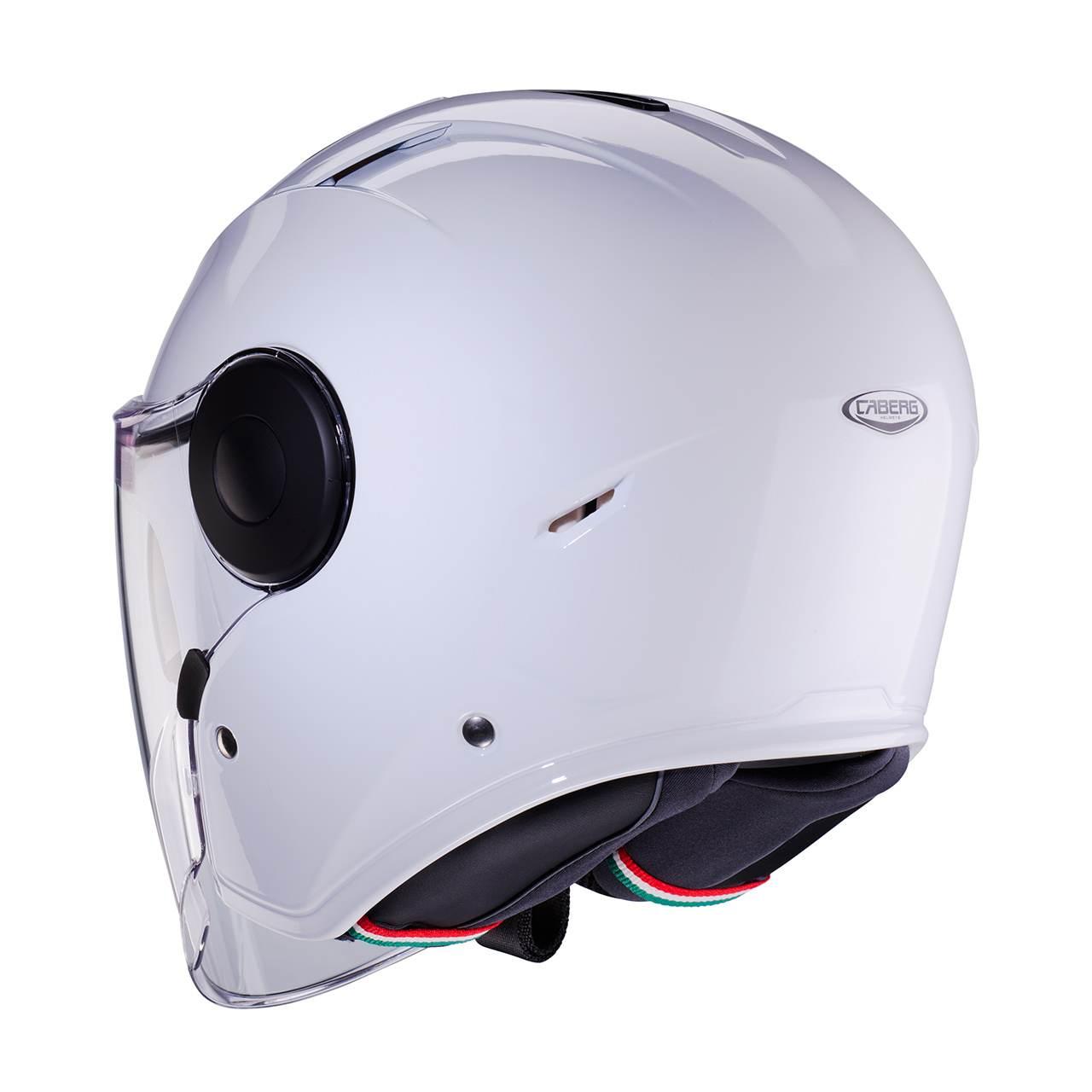 Caberg Kask Otwarty Jet Z Blendą Model Soho Solid Kolor Biały Połysk Rozmia - zdjęcie 3