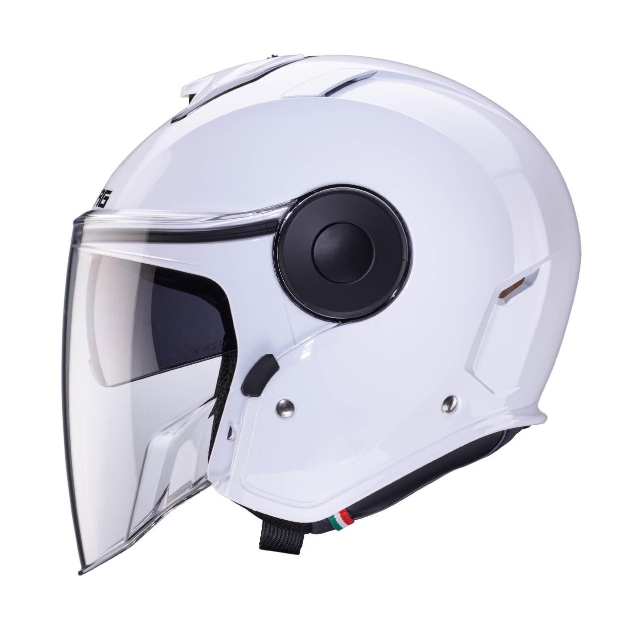 Caberg Kask Otwarty Jet Z Blendą Model Soho Solid Kolor Biały Połysk Rozmia - zdjęcie 2