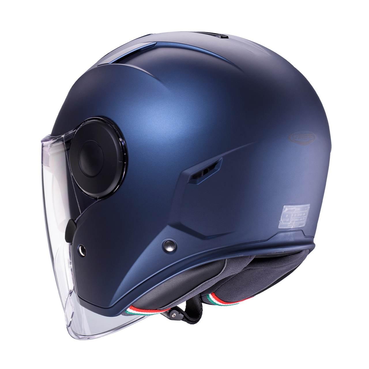 Caberg Kask Otwarty Jet Z Blendą Model Soho Solid Kolor Niebieski Mat - Blu - zdjęcie 3