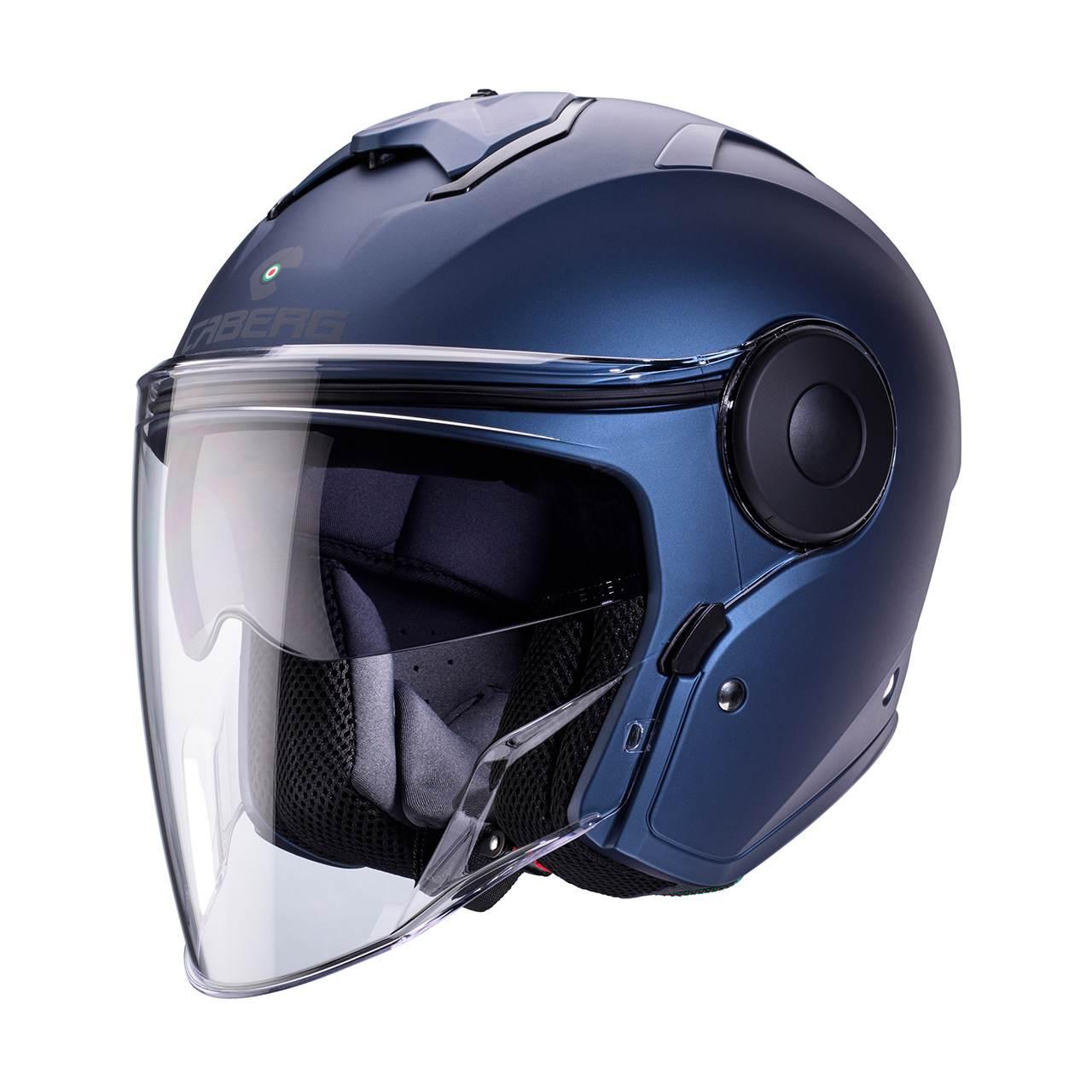 Caberg Kask Otwarty Jet Z Blendą Model Soho Solid Kolor Niebieski Mat - Blu
