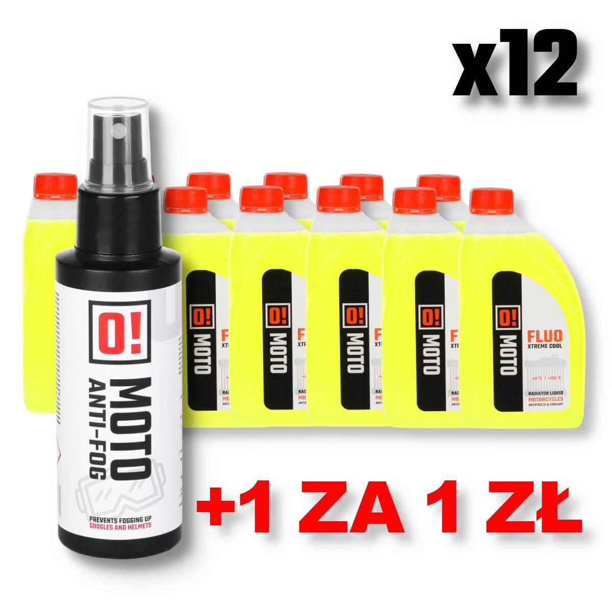 Omoto Zestaw 12 Sztuk Płyn Do Chłodnic 1L O! Fluo Xtreme Cool + Omoto Prepa