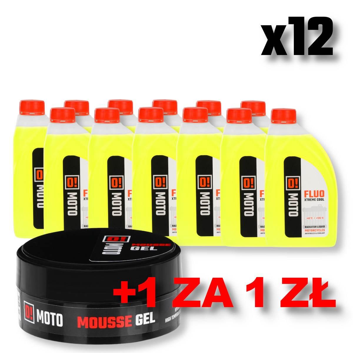 Omoto Zestaw 12 Sztuk Płyn Do Chłodnic 1L O! Fluo Xtreme Cool + Omoto Żel D