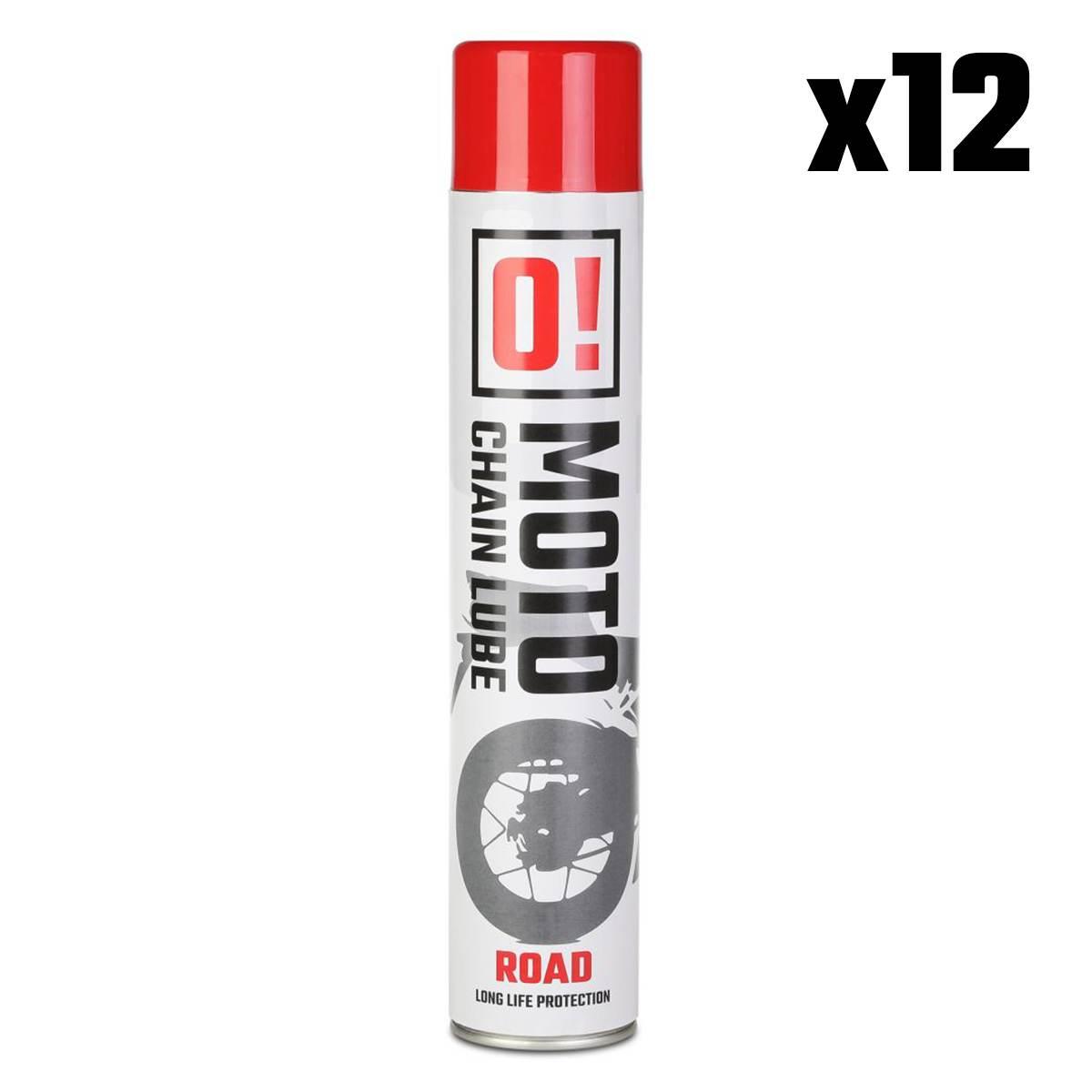 Omoto Zestaw 12 Sztuk Spray Smar Do Łańcucha 750Ml Road O! Chain Lube O!Mot