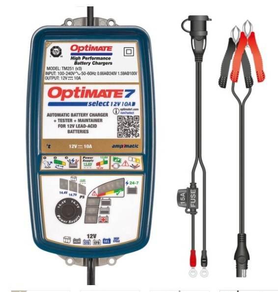 Optimate Ładowarka Akumulatorów Optimate 7 Select 12V 10A, 3-240Ah, Agm Gel - zdjęcie 2